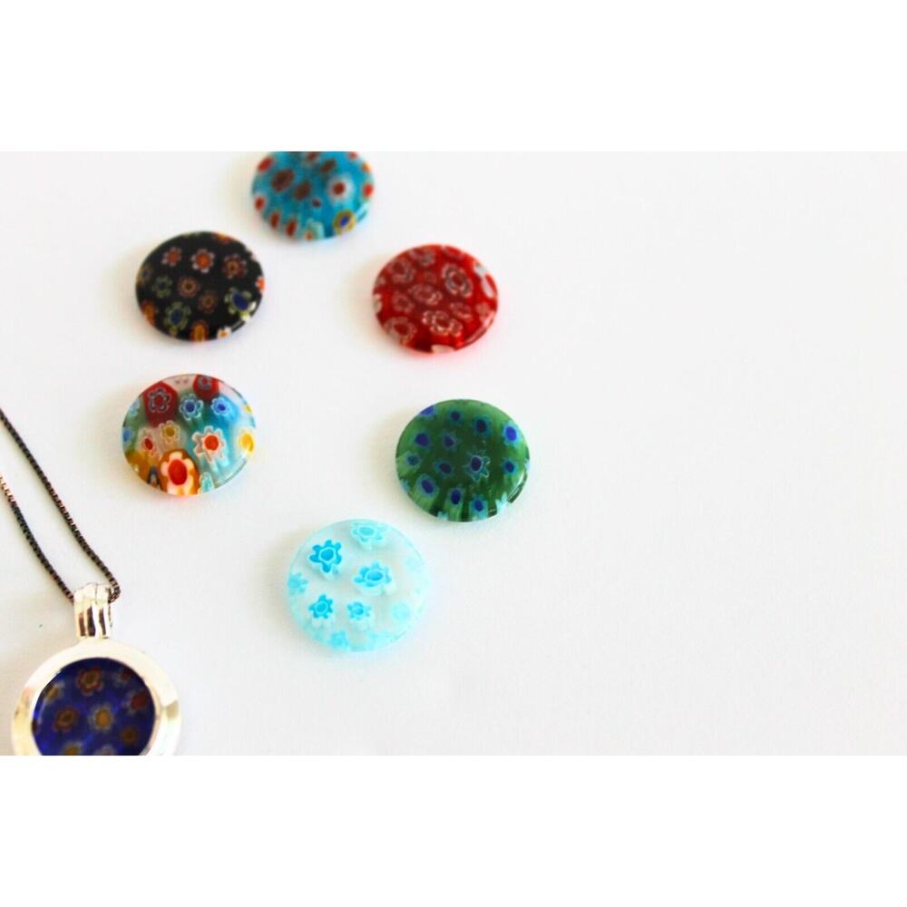Vintage Millefiori Changeable Necklace 18in Multicolor Made/Italy Micro Mosaic - Picture 5 of 8